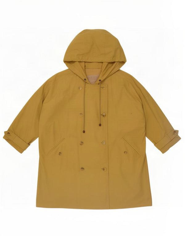 Max Mara Manteau imperméable à capuche à manches 3/4 pour femme UK 12 Jaune moyen
