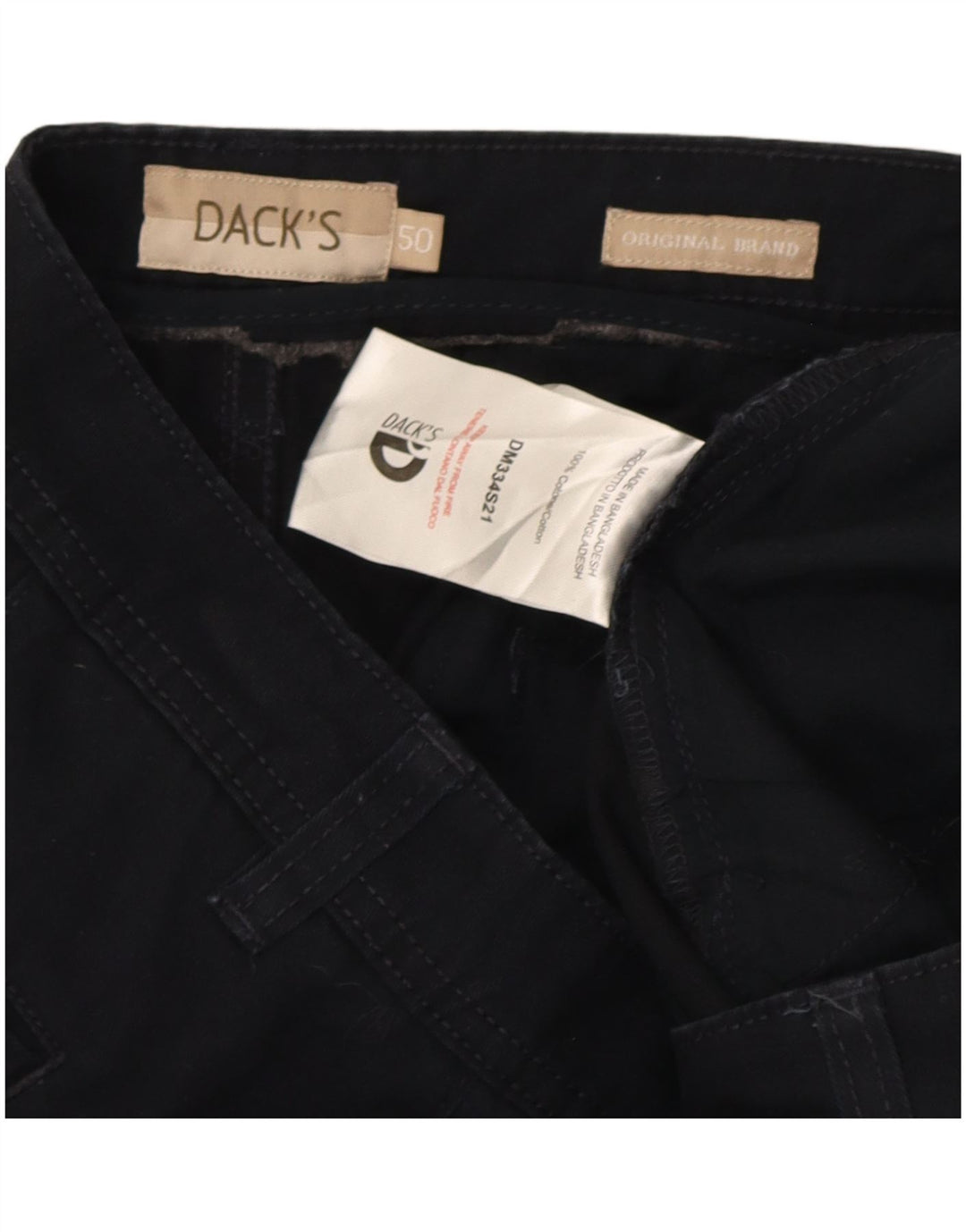 Dack's Bermuda Homme IT 50 Large W34 Bleu Marine Coton
