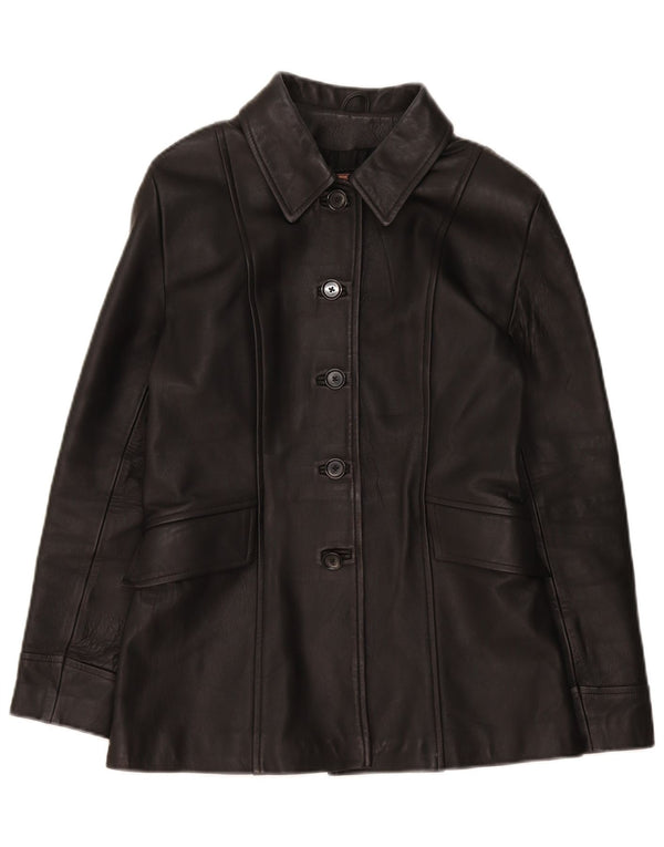 Bruno's Of London Veste en cuir pour femme UK 12 Medium Noir Classique