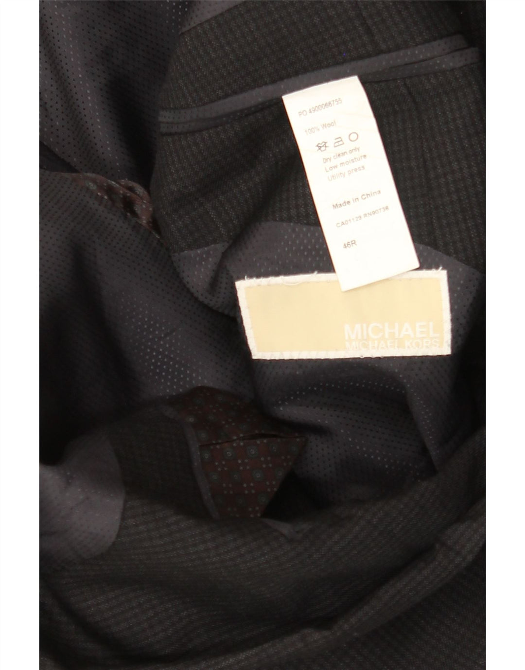 MICHAEL KORS Veste blazer à 2 boutons pour homme UK 46 3XL Laine noire