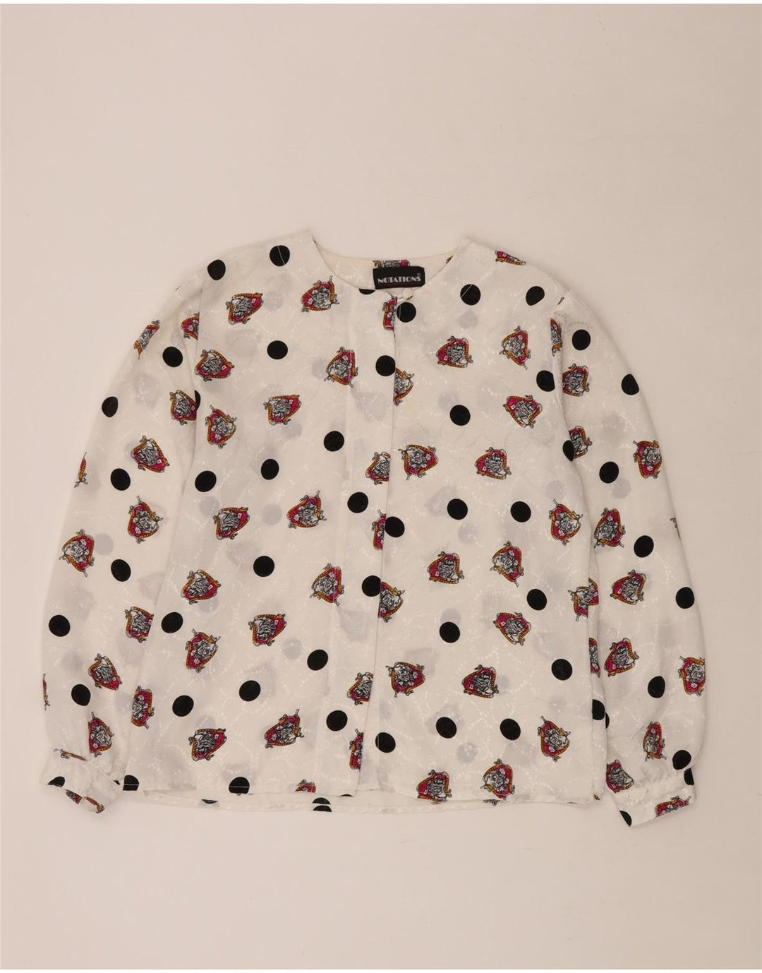 NOTATIONS Chemisier à motif abstrait pour femme UK 16 Large Blanc Polyester