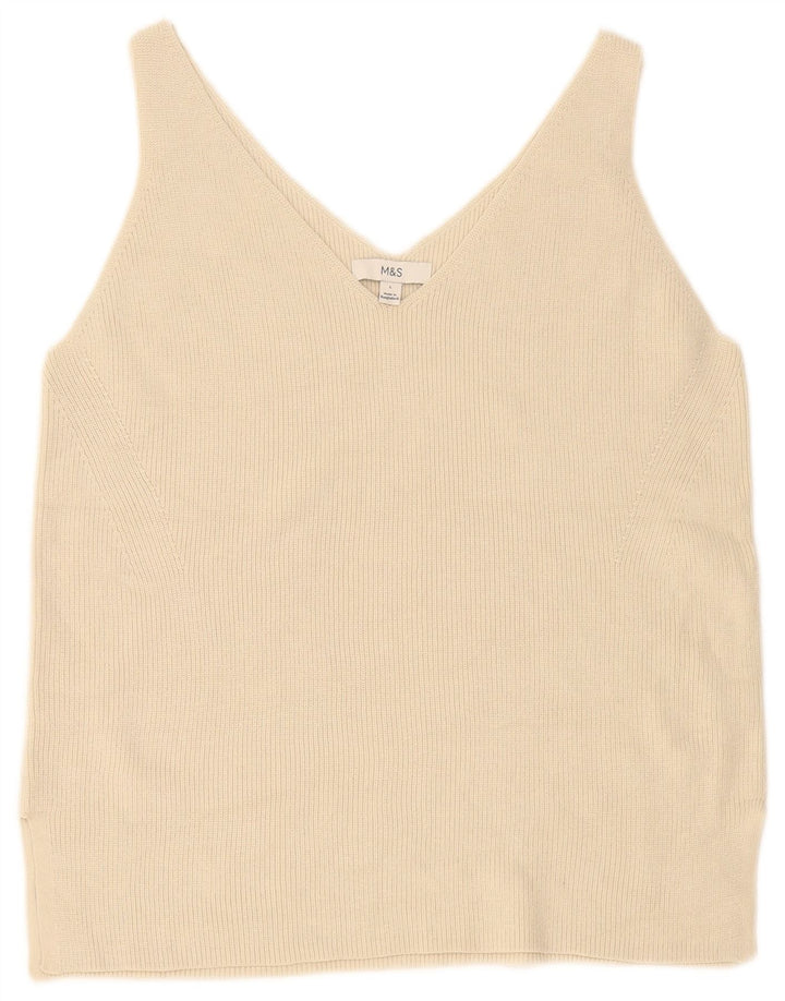 Marks & Spencer Débardeur pour femme UK 16 Large Beige Coton
