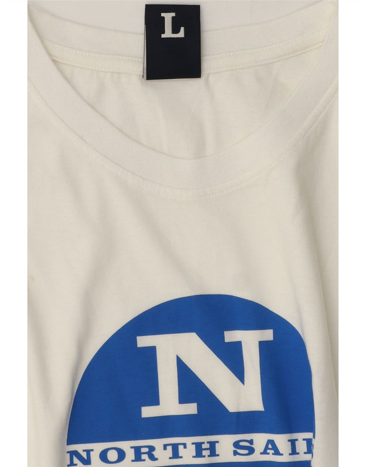 North Sails T-shirt graphique pour hommes, grand, blanc