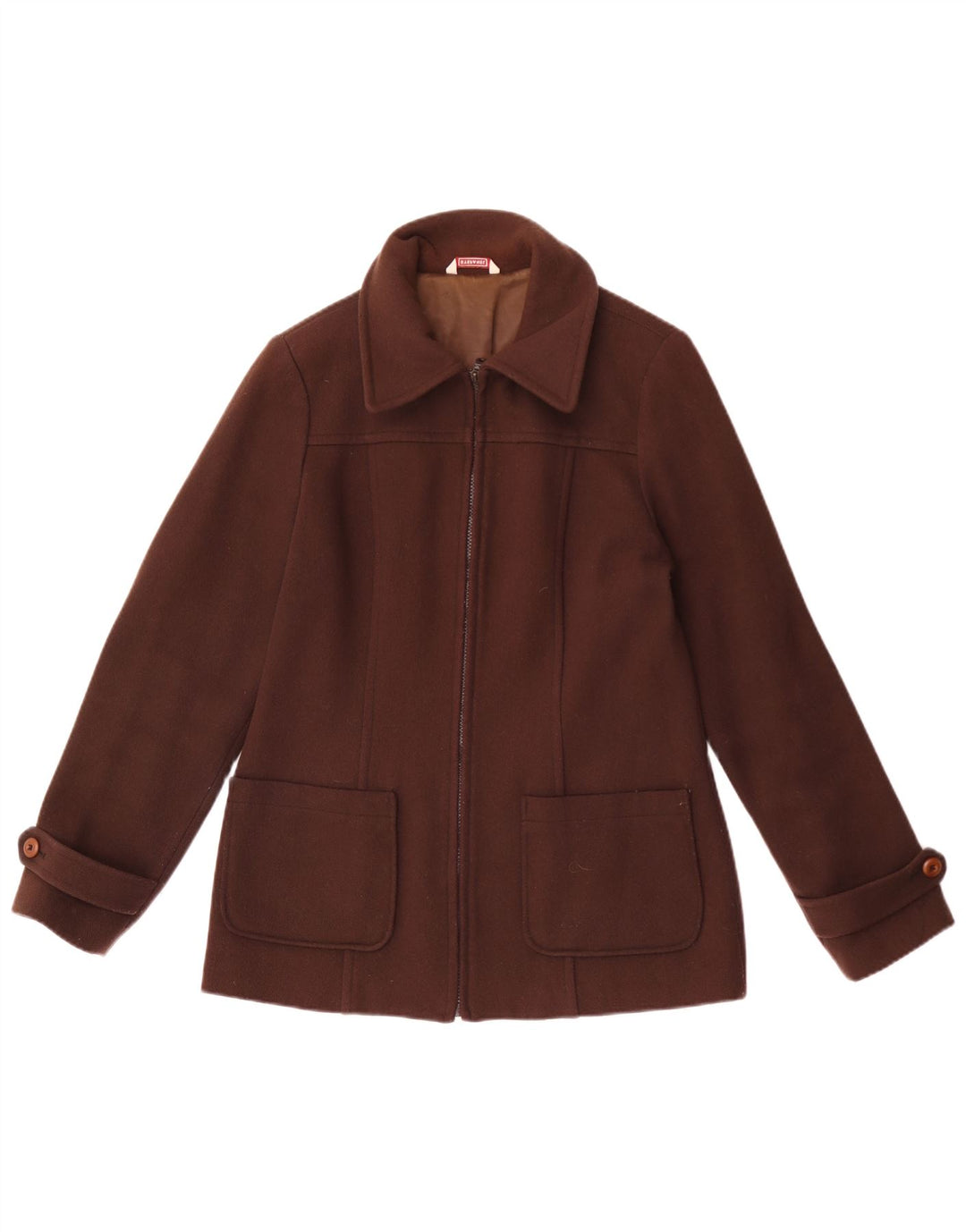 Stefanel Veste Bomber Femme UK 16 Grande Laine Marron