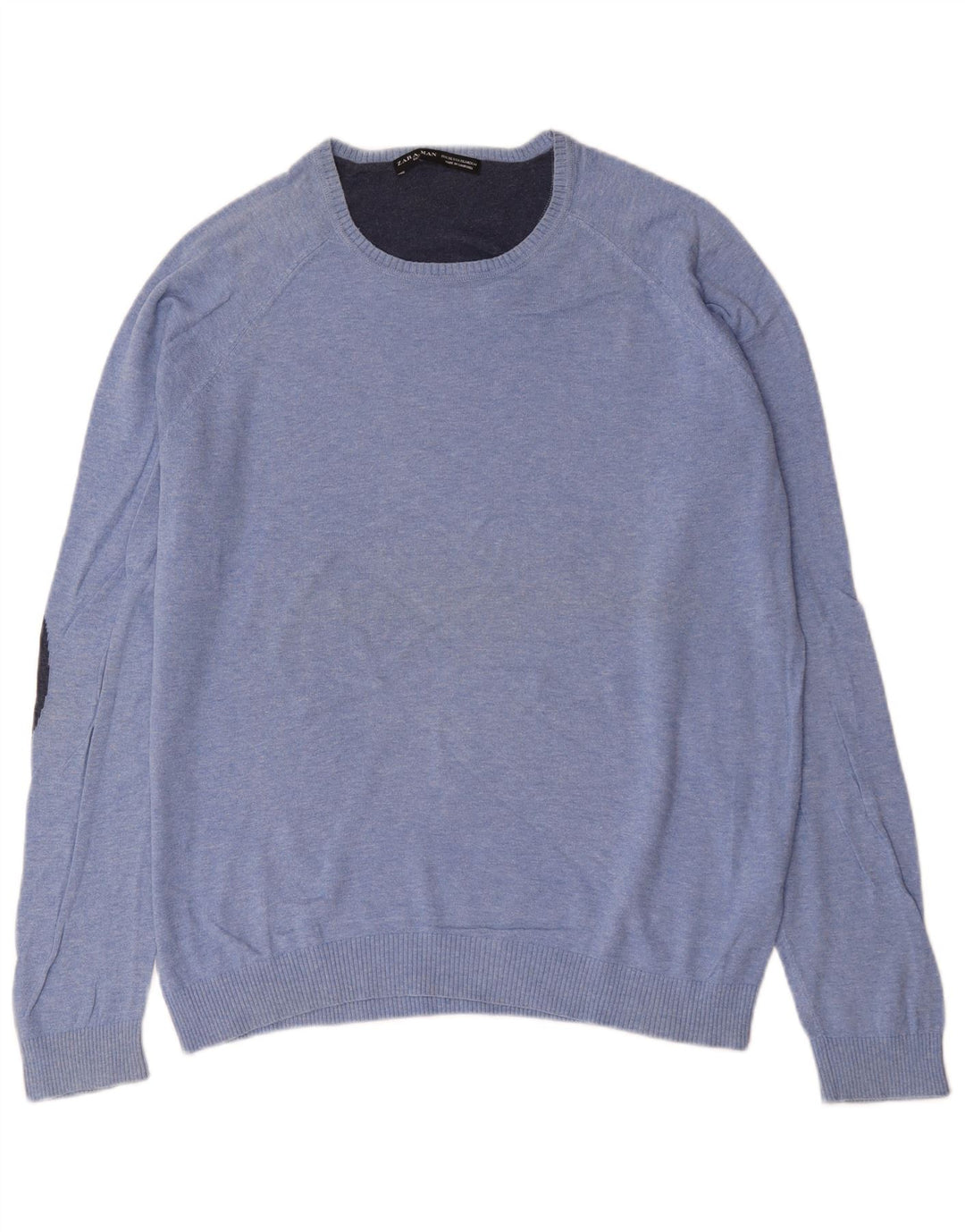 Zara Pull ras du cou pour homme XL en coton bleu
