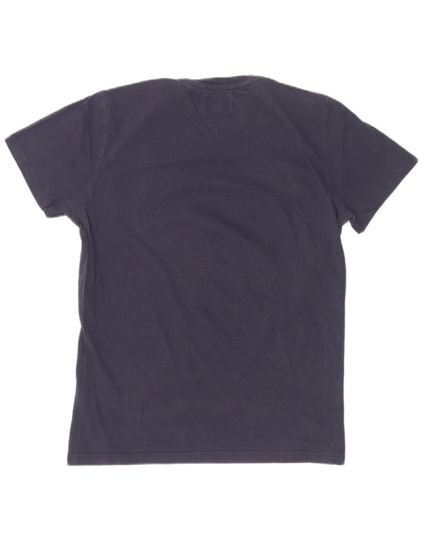 Tommy Hilfiger T-shirt graphique pour femme UK 12 Bleu marine moyen Coton