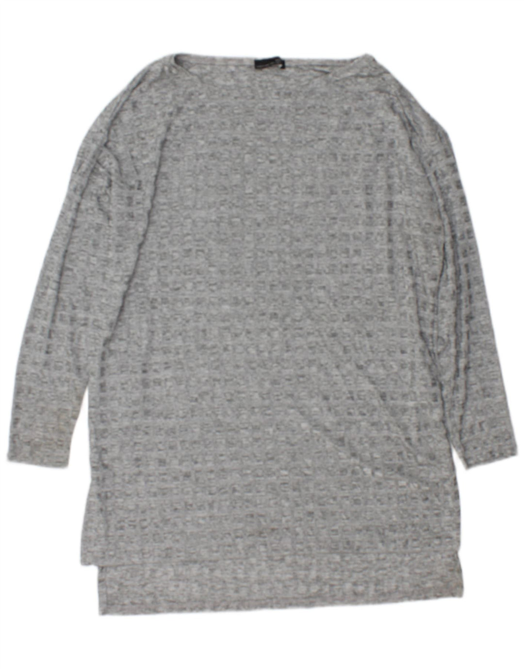 Zara Tunique à manches longues pour femme UK 16 Large Gris Moucheté Polyester