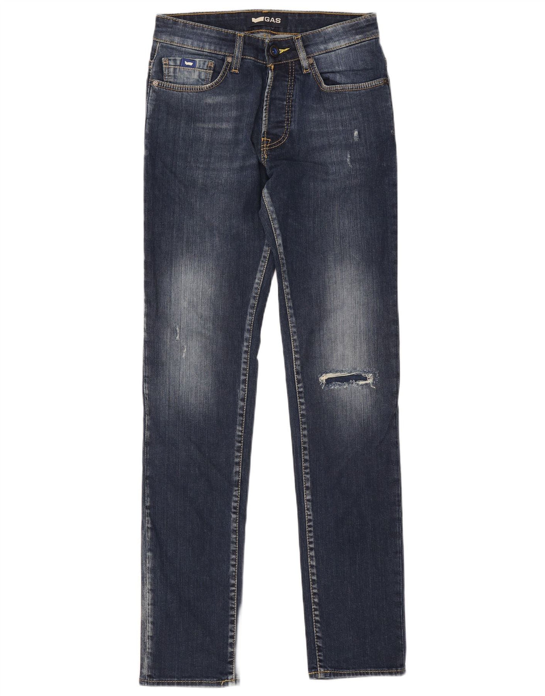 GAS Jean Slim Anders Homme W30 L34 Bleu Marine Coton