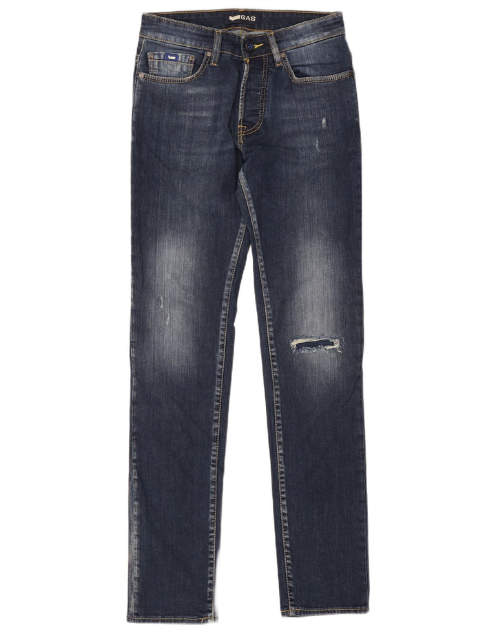 GAS Jean Slim Anders Homme W30 L34 Bleu Marine Coton