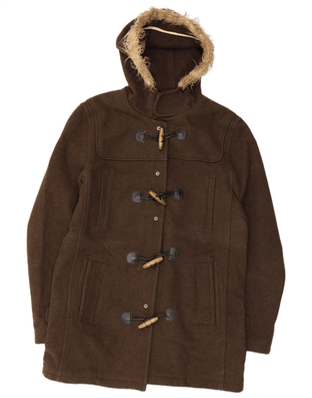 TOPMAN Duffle-coat à capuche pour homme UK 38 Laine marron moyen