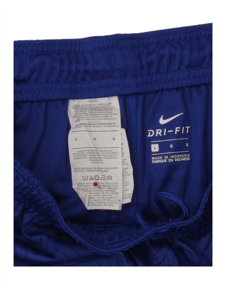 Nike Short de sport Dri Fit Graphic pour homme en polyester color block Bleu Taille L