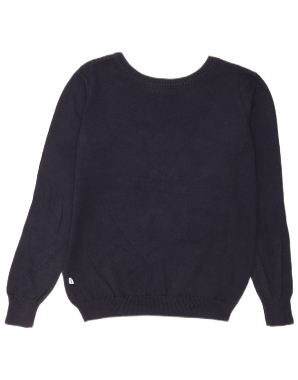 Adidas Pull graphique à col bateau pour femme UK 12 Bleu marine moyen