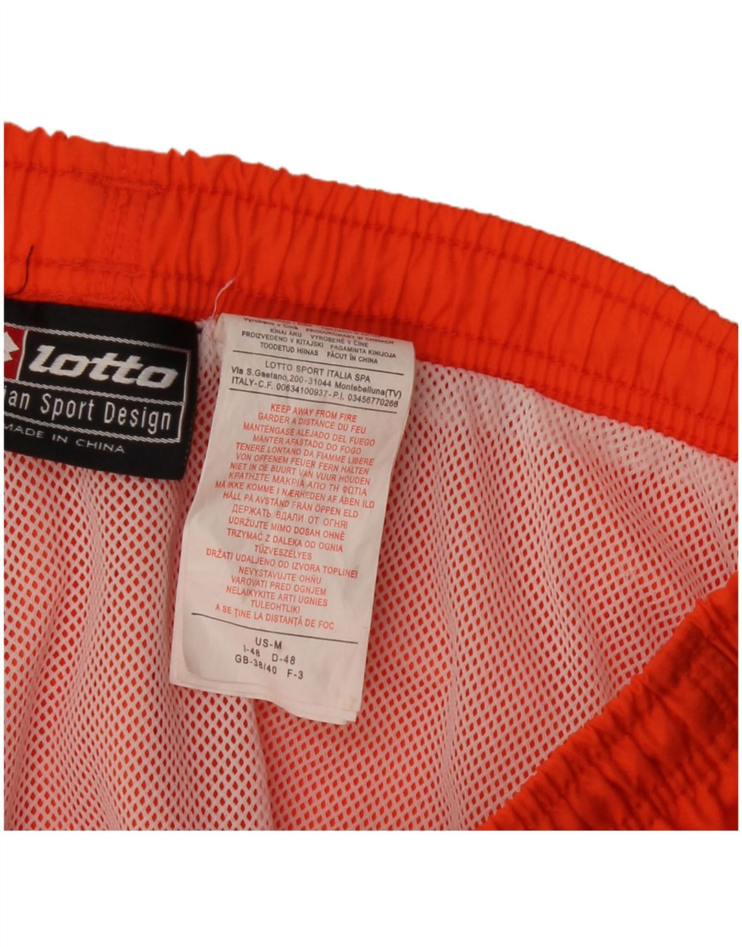 Lotto Short de Bain Homme UK 38/40 Orange Moyen Polyamide