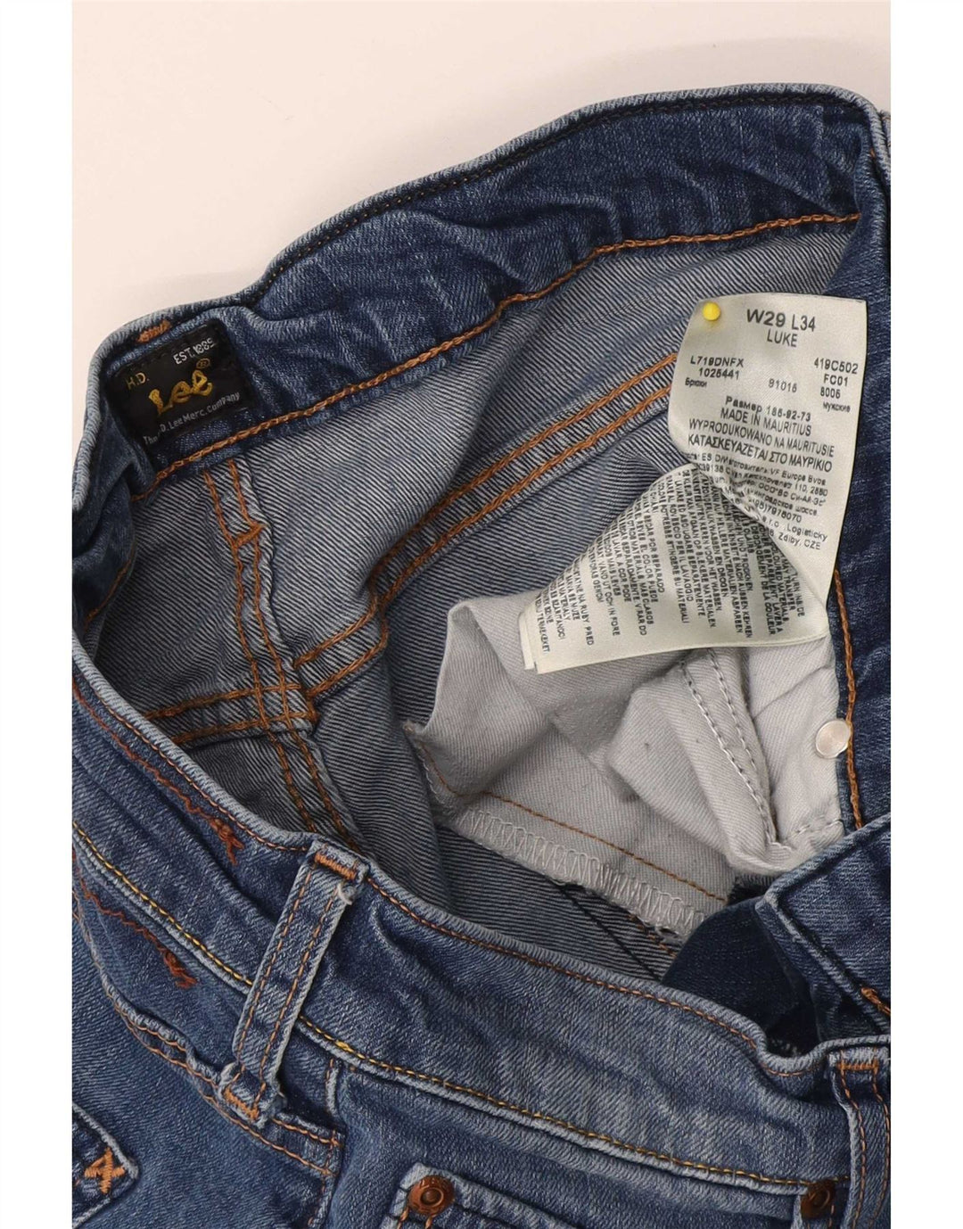 Lee Jean Slim Luke Femme W29 L28 Bleu Coton