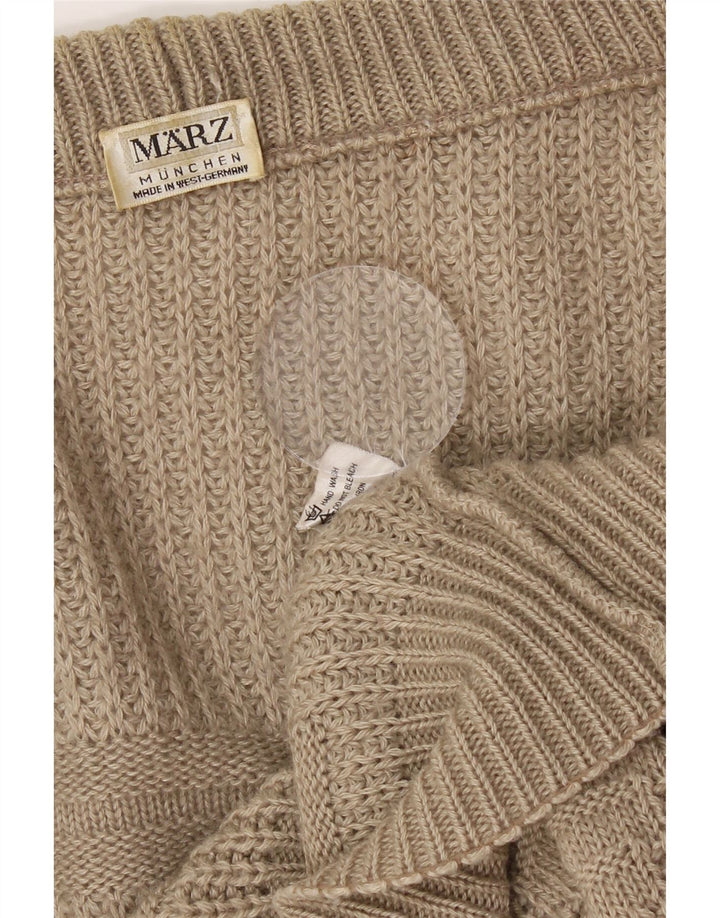 MARZ Womens Oversized Cardigan Sweater UK 16 Large Brown New Wool Vintage Marz and Second-Hand Marz from Messina Hembry 