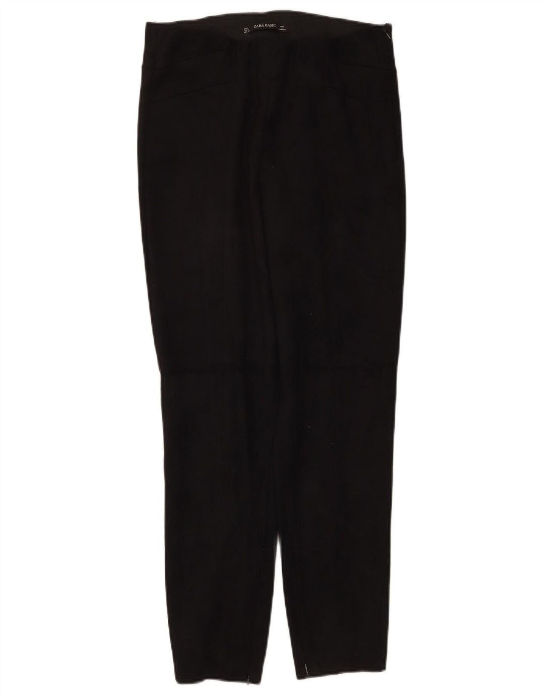 Pantalon décontracté slim femme Zara Large W30 L27 Noir Polyester