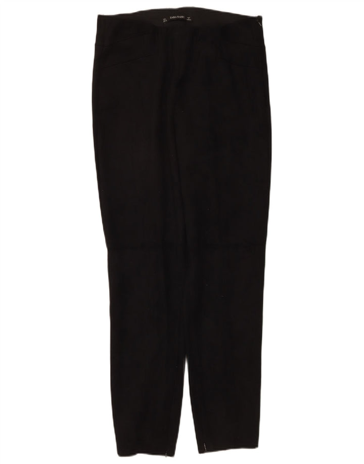 Pantalon décontracté slim femme Zara Large W30 L27 Noir Polyester