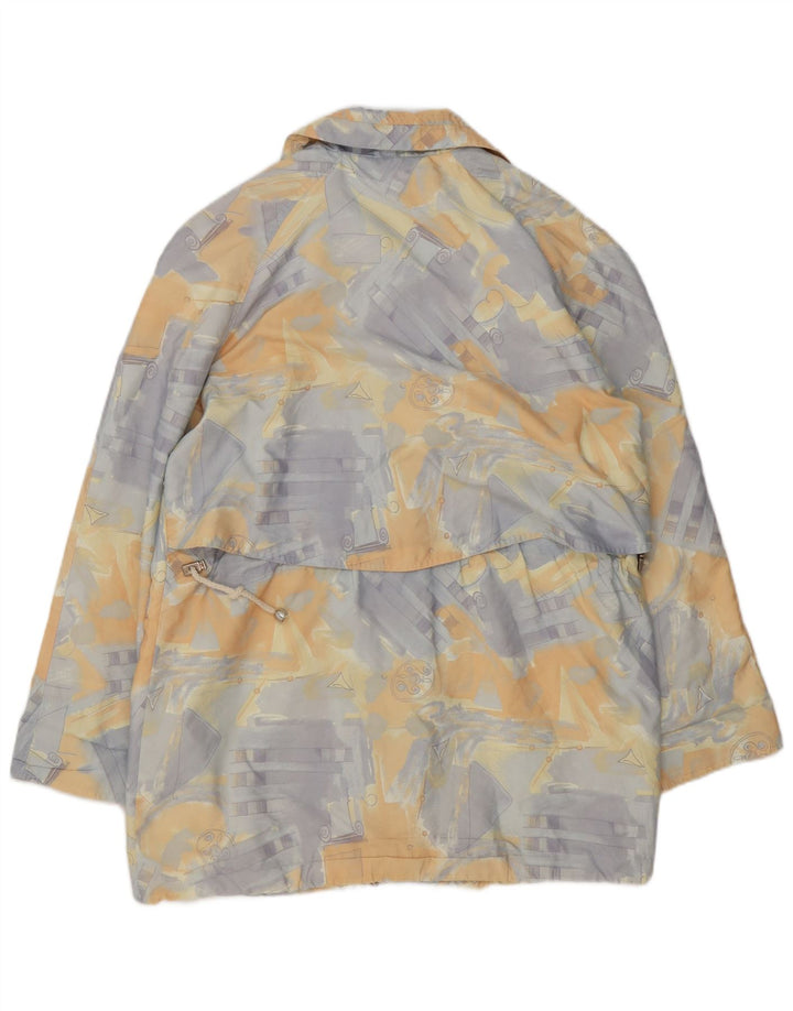 vintage Femmes Motif Abstrait Coupe-Vent Manteau EU 42 Grand Multicolore