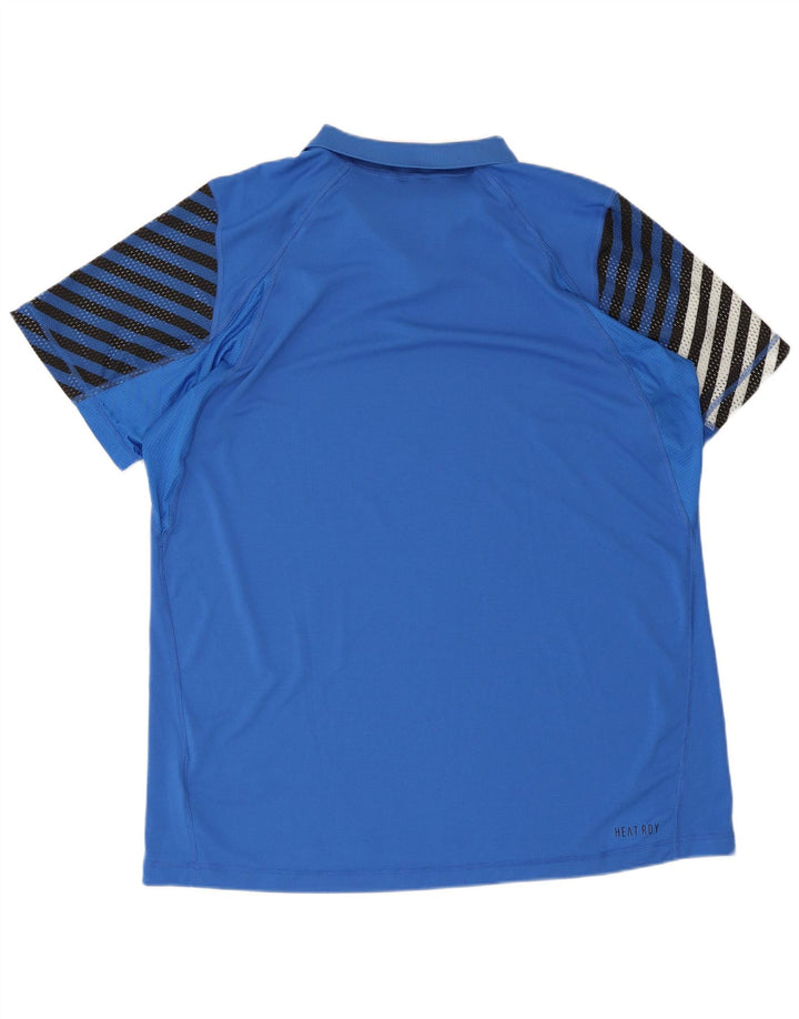 Adidas Polo Homme 2XL Bleu Rayé Polyester