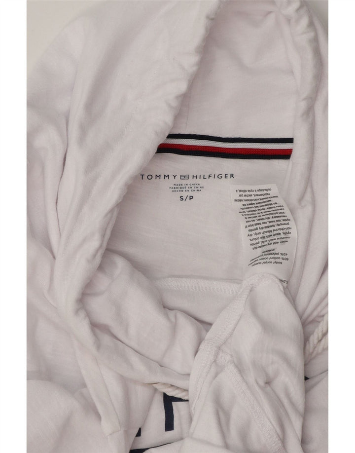TOMMY HILFIGER Haut graphique surdimensionné à manches longues pour femme UK 10 Small Blanc