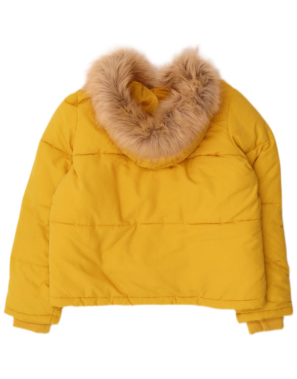 Miss Selfridge Veste matelassée surdimensionnée à capuche pour femme UK 10 Petit Jaune