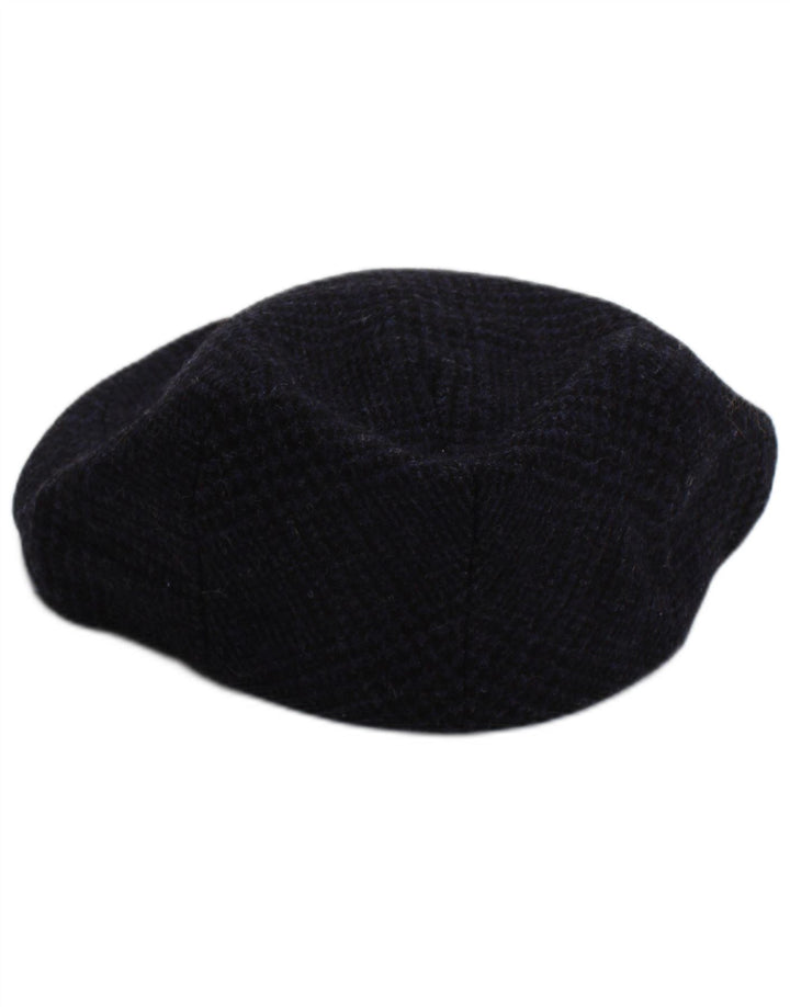 Roderick Charles Casquette plate XL en laine à carreaux bleu marine classique pour homme