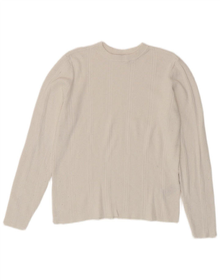Marks & Spencer Haut court à manches longues pour femme UK 44 Viscose blanc moyen