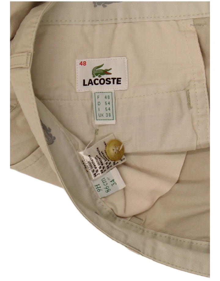 LACOSTE Pantalon Chino Droit Homme Taille 48 XL W38 L31 Coton Beige