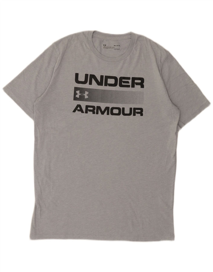 Under Armour Tee-Shirt Heat Gear Graphic Homme Gris Moyen Moucheté Coton