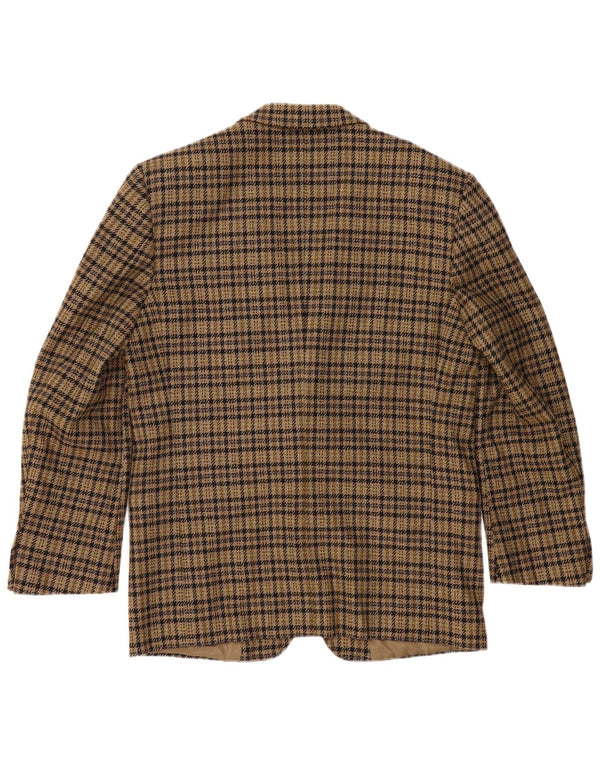 Luigi Botto Veste Blazer 2 Boutons pour Homme UK 40 Grande Laine Pied-de-Poule Marron