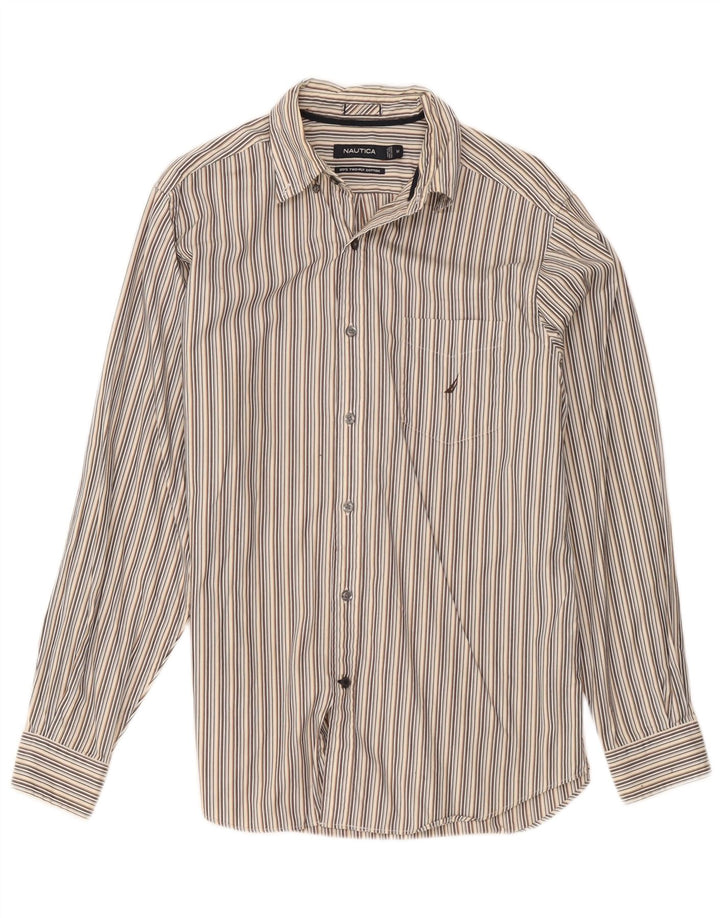 Chemise Homme Nautica Coton Rayé Gris Moyen