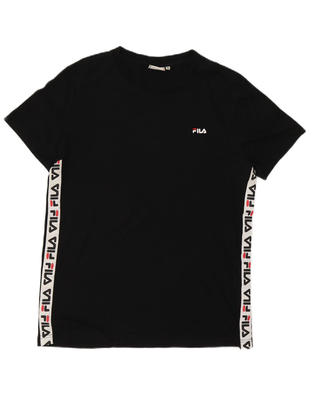 Fila T-Shirt Graphique Homme Noir Moyen Coton Colorblock