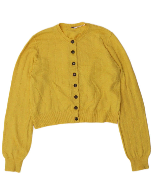 PEPE Jeans Cardigan court pour femme UK 10 Petit Jaune Polyester
