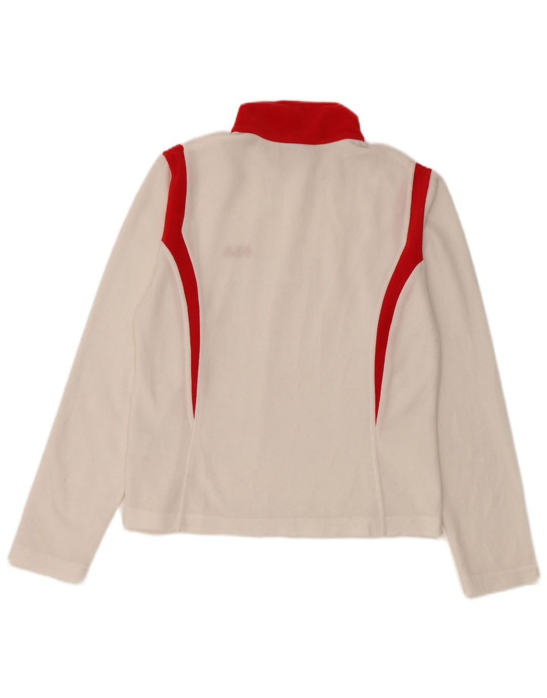 Fila Haut à col zippé et manches longues pour femme UK 8 Small Blanc Colorblock Polyester