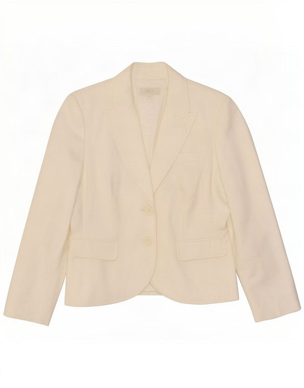 Marks & Spencer Veste blazer à 2 boutons pour femme UK 14 Polyester blanc moyen