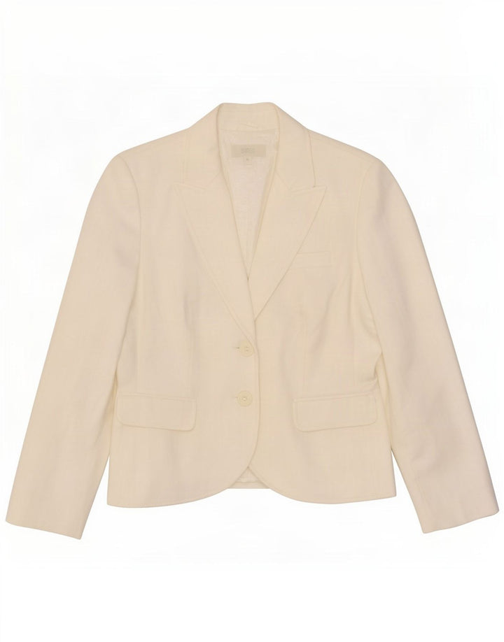 Marks & Spencer Veste blazer à 2 boutons pour femme UK 14 Polyester blanc moyen