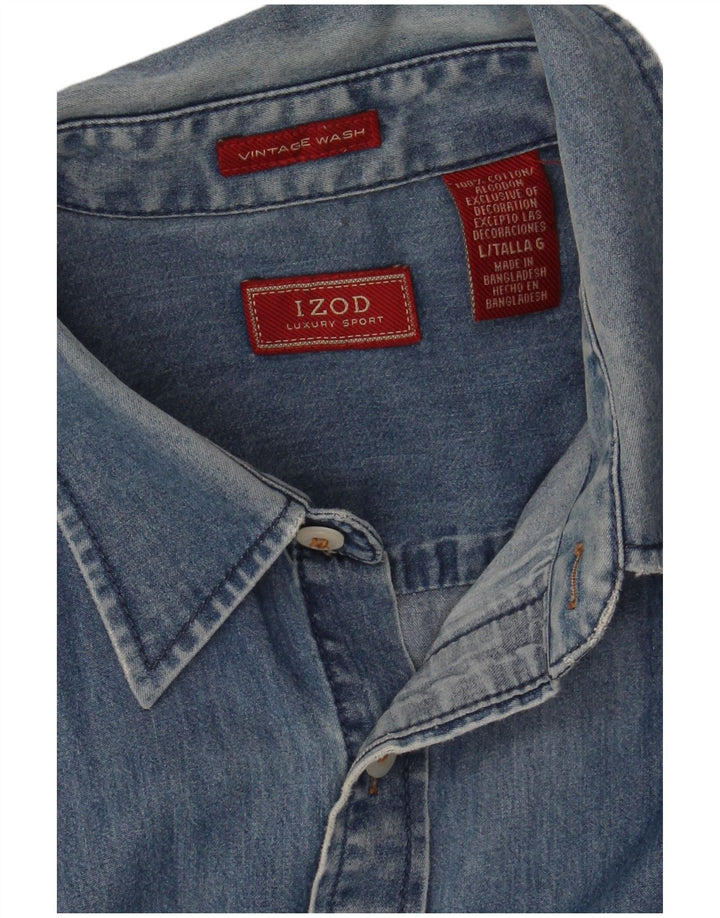 Izod Chemise en Jean Homme Grand Bleu Coton