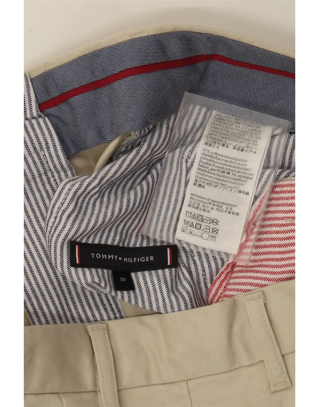 Tommy Hilfiger Short Chino Homme W30 Coton Beige Moyen