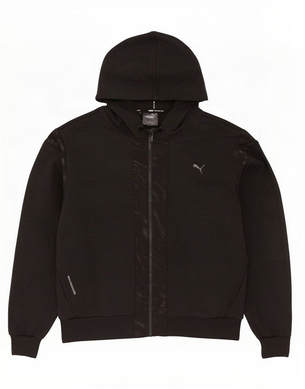 Puma Pull à capuche zippé pour femme UK 18 XL Coton imprimé animal noir