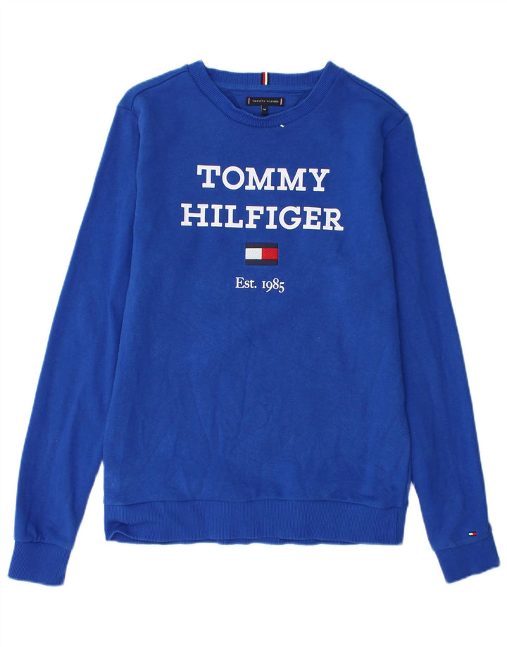 Tommy Hilfiger Sweat-shirt graphique pour garçon 13-14 ans Bleu Coton