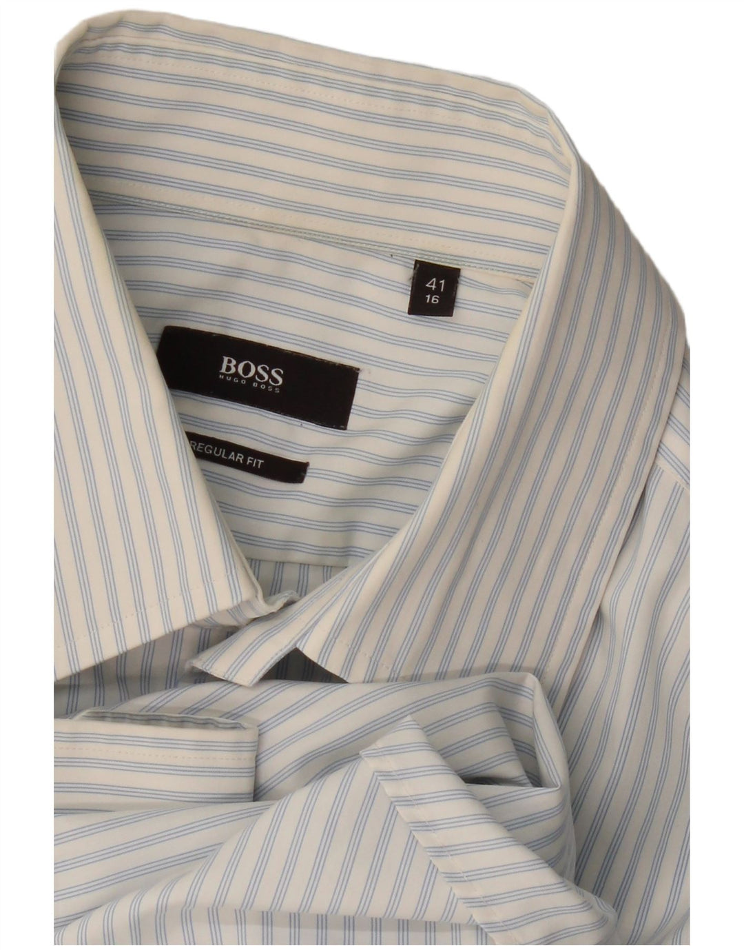 Hugo Boss Chemise coupe régulière pour homme Taille 41 16 Grand Bleu Rayé
