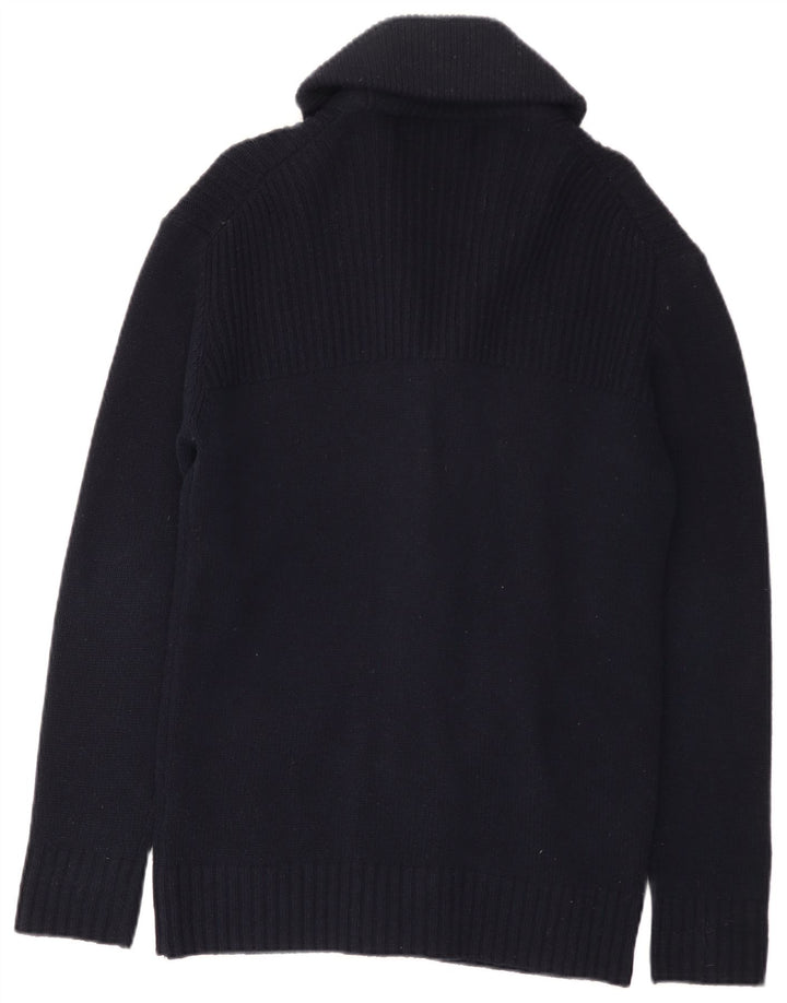 Lyle & Scott Cardigan Pull Homme Bleu Marine Moyen Laine d'Agneau