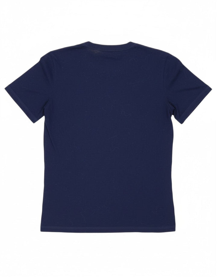 EDDIE BAUER Boys Top Long Sleeve 10-11 Years Medium Navy Blue Polyester
