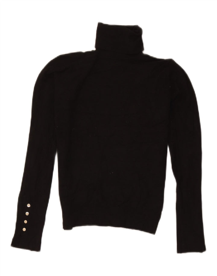 Zara Pull col roulé pour femme UK 10 Small Noir Viscose