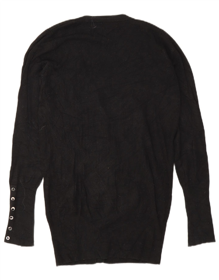 Zara Womens Cardigan Sweater UK 10 Petite Rayonne Noire