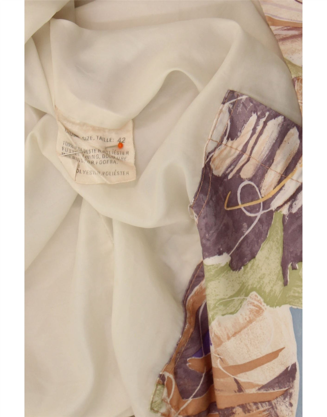 VINTAGE Womens Abstract Pattern Rain Jacket EU 42 Large Multicoloured Vintage Vintage and Second-Hand Vintage from Messina Hembry 