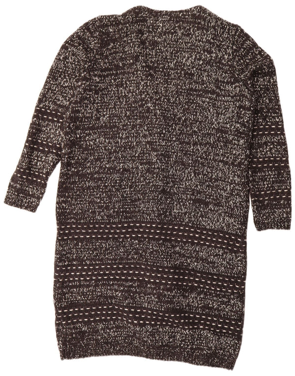 Marks & Spencer Pull cardigan long pour femme UK 16 Large Noir Moucheté