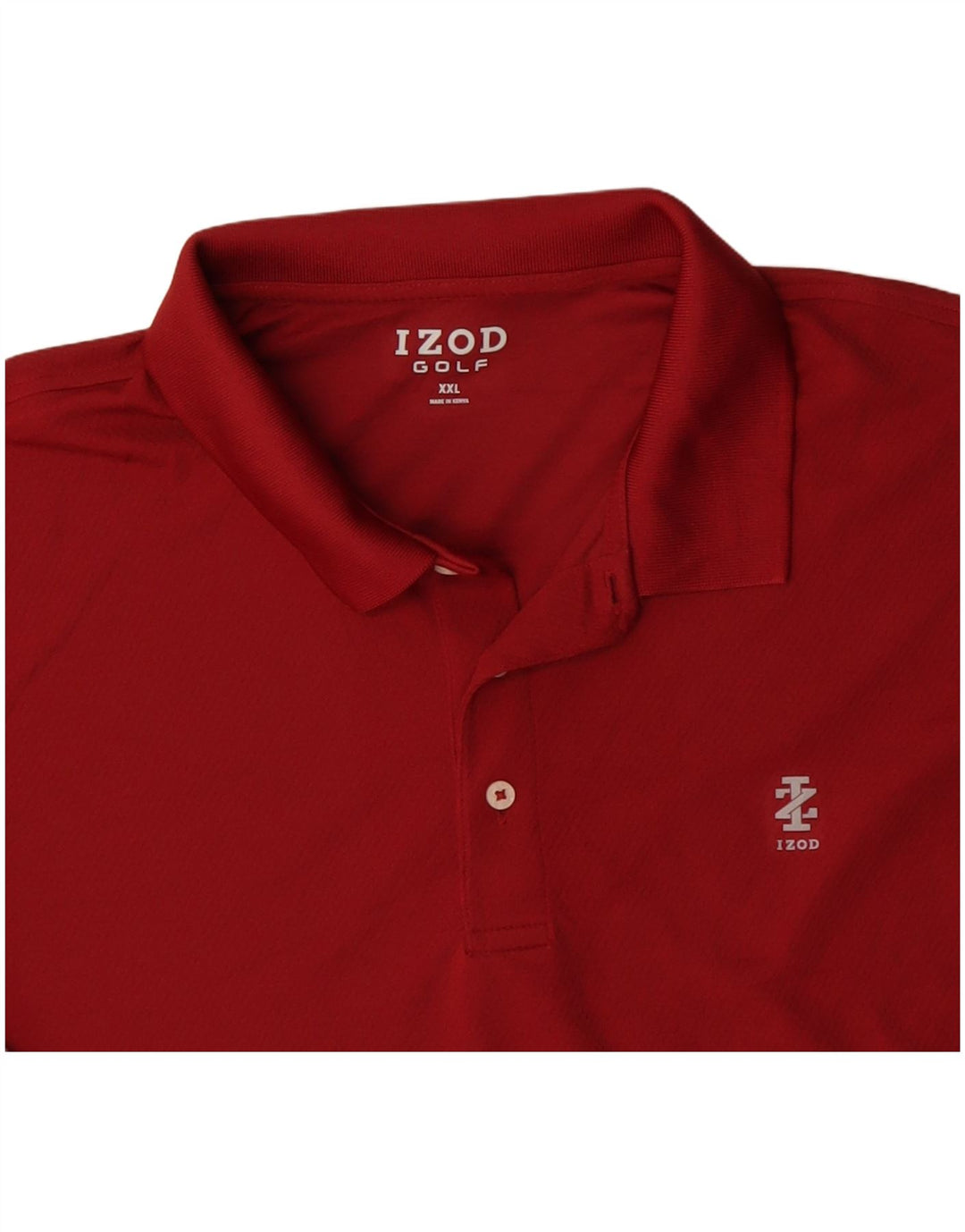 IZOD Polo de golf à manches longues pour homme 2XL Rouge Polyester
