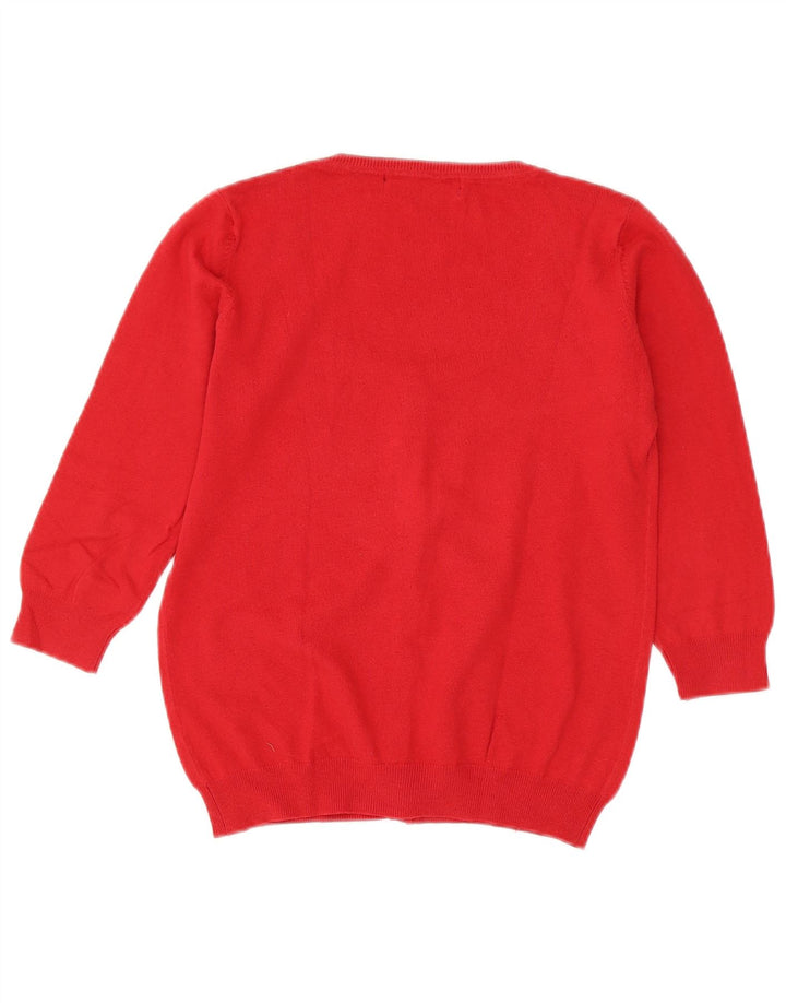 Zara Cardigan à manches 3/4 pour femme Rouge moyen UK 12