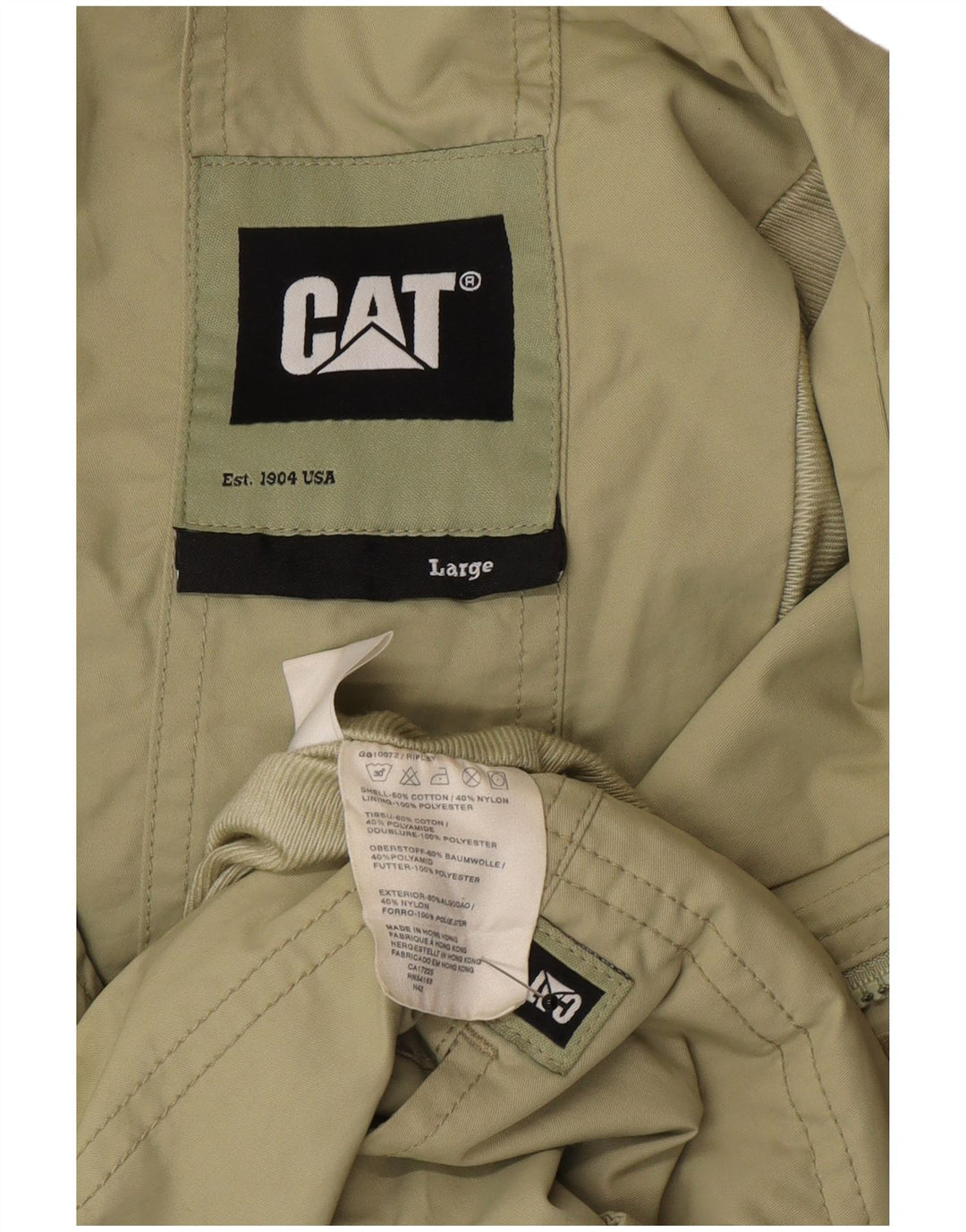 CAT Veste Anorak à capuche pour homme UK 40 Large Kaki Coton